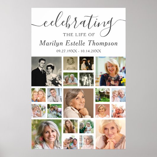 Memorial 21 Foto Collage Minimal Script Poster (Vorne)