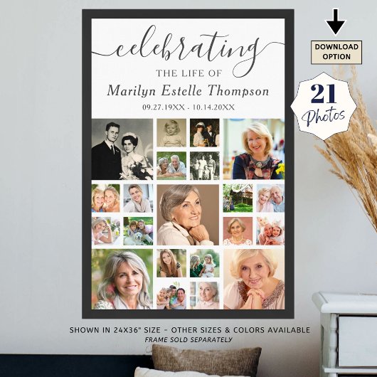 Memorial 21 Foto Collage Minimal Script Poster