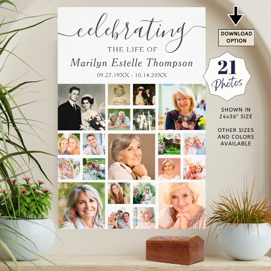 Memorial 21 Foto Collage Minimal Script Poster