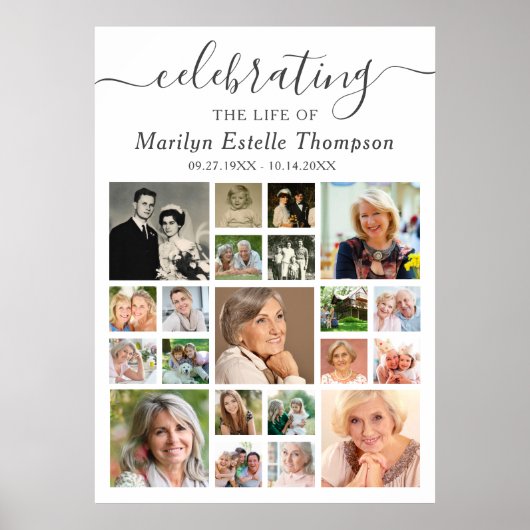 Memorial 21 Foto Collage Minimale Skripte Poster (Vorne)