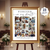 Memorial 21 Photo Collage Forever in our Hearts Poster