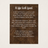 Memorial 3 Foto Beerdigung Beerdigungskarte Leder (Rückseite)