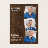 Memorial 3 Foto Beerdigung Beerdigungskarte Leder (Vorderseite)