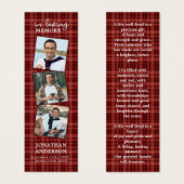 Memorial 3 Foto Beerdigung Gebet Lesezeichen Karie (Vorne & Hinten)