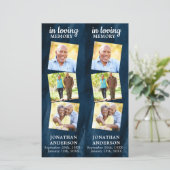 Memorial 3 Foto Blue Beerdigung Gebet 2 Lesezeiche (Stehend Vorderseite)