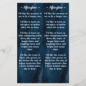 Memorial 3 Foto Blue Beerdigung Gebet 2 Lesezeiche (Rückseite)