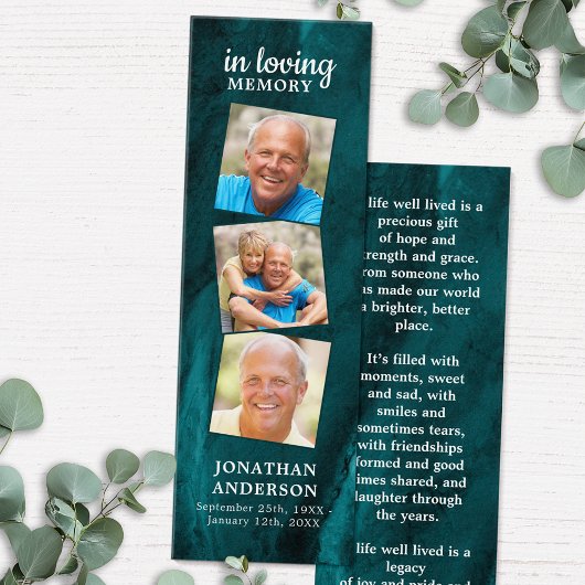 Memorial 3 Foto Gedicht Beerdigung Gebet Lesezeich