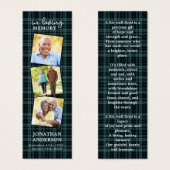Memorial 3 Foto Kariert Beerdigung Gebet Lesezeich (Vorne & Hinten)