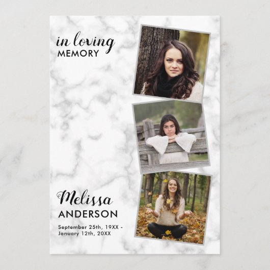 Memorial 3 Foto Reihenfolge der Beerdigung Programm (Vorderseite)