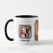 Memorial 3-Foto Verlust einer Katze Meow Word Art Tasse (Links)