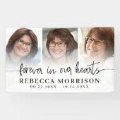 Memorial 3 Fotos Skript für immer in unserem Herze Banner (Horizontal)