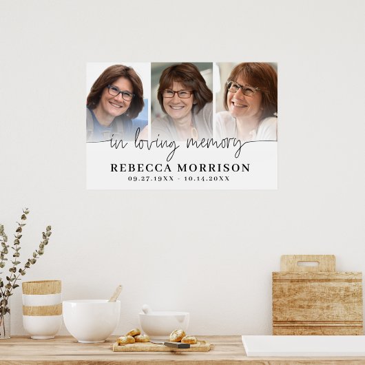 Memorial 3 Fotos Skript in Love Memory Poster (Küche)