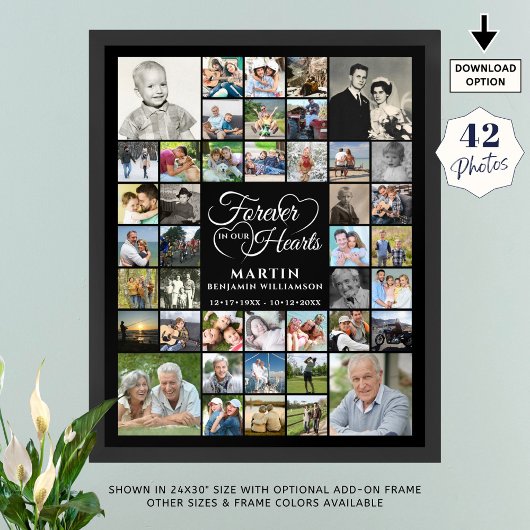 Memorial 42 Foto Collage FOREVER IN UNSEREM HERZEN Poster