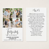 Memorial 4 Foto Collage Beerdigung Gebetskarten (Vorne & Hinten)