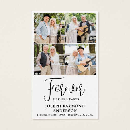 Memorial 4 Foto Collage Beerdigung Gebetskarten (Vorderseite)