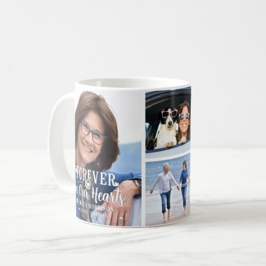 Memorial 4 Foto für immer in unserem Herzen Kaffeetasse (Vorderseite Links)