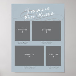 Memorial 4 Foto Page Blue Forever in unseren Herze Poster