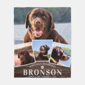 Memorial 4 Picture Collage Rustic Country Dog Fleecedecke (Vorderseite)