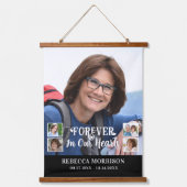 Memorial 5 Foto Moderne Kalligrafie Skriptherzen Wandteppich Mit Holzrahmen (Vorderseite)