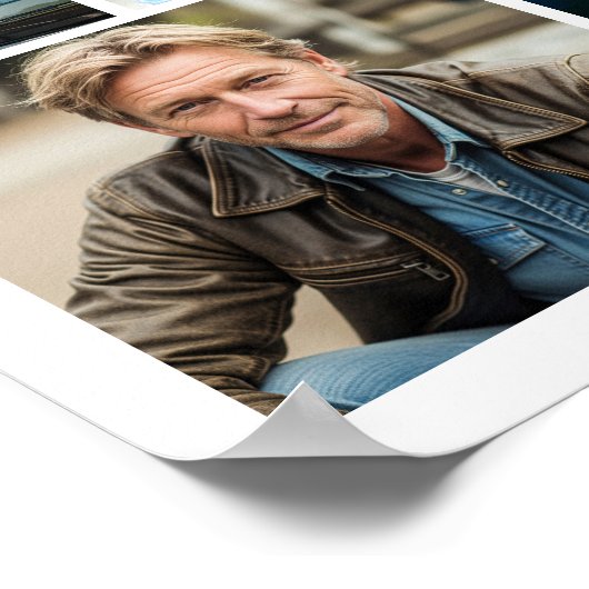 Memorial 64 Photo Collage Forever In Our Hearts Poster (Ecke)