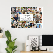 Memorial 64 Photo Collage Forever In Our Hearts Poster (Heimbüro)