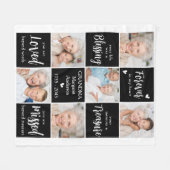 Memorial 6 FotoCollage Personalisiertes Beileid Fleecedecke (Vorderseite (Horizontal))