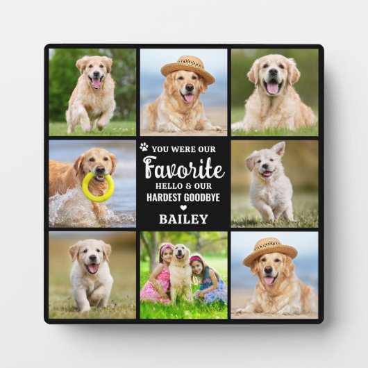 Memorial 8 Foto Collage Hund Pet Loss Erinnerung Fotoplatte (Vorderseite)