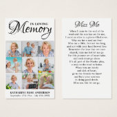 Memorial 9 Foto Collage Beerdigungskarten (Vorne & Hinten)