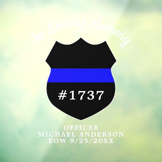 Memorial Abzeichen für Polizeibeamte im Gedächtnis Fensteraufkleber (Blatt 3)