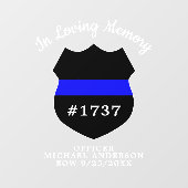 Memorial Abzeichen für Polizeibeamte im Gedächtnis Fensteraufkleber (Blatt)