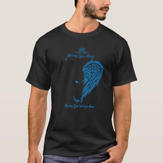 Memorial Angel Wing Vermisst Sie immer lieben Memo T-Shirt (Vorderseite)