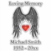 Memorial Angel Wings Vinyl Car Decal Fenster Aufkleber (Vorderseite)
