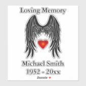 Memorial Angel Wings Vinyl Car Decal Fenster Aufkleber (Blatt)