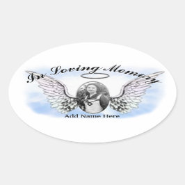 Memorial-Aufkleber - Foto hinzufügen Ovaler Aufkleber