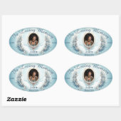 Memorial-Aufkleber - Foto hinzufügen Ovaler Aufkleber (Blatt)