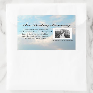 Memorial-Aufkleber mit Nachricht - Foto hinzufügen Rechteckiger Aufkleber