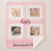 Memorial Baby Pink Foto Blanket Geschenk Sherpadecke (Vorderseite)