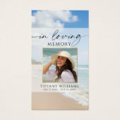 Memorial Beach In Loving Memory Photo Prayer Card (Vorderseite)
