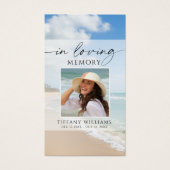 Memorial Beach In Loving Memory Photo Prayer Card (Vorderseite)