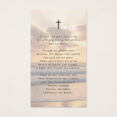 Memorial Beach Sunset Cross Photo Prayer Card (Rückseite)