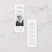 Memorial Beerdigung Beileid Foto Lesezeichen Card Mini Visitenkarte (Vorne/Hinten)