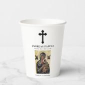 Memorial Beerdigung Griechisch Orthodox Kolyva Κλλ Pappbecher (Rückseite)