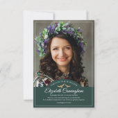 Memorial Beerdigung Monogram Birds Classic Foto Dankeskarte (Vorderseite)