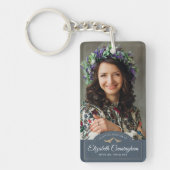 Memorial Beerdigung Monogram Classic Foto Keepake Schlüsselanhänger (Vorderseite)