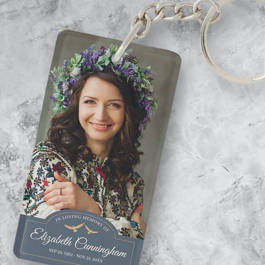 Memorial Beerdigung Monogram Classic Foto Keepake Schlüsselanhänger