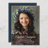 Memorial Beerdigung Monogram Modernes Classisches Dankeskarte (Vorne/Hinten)