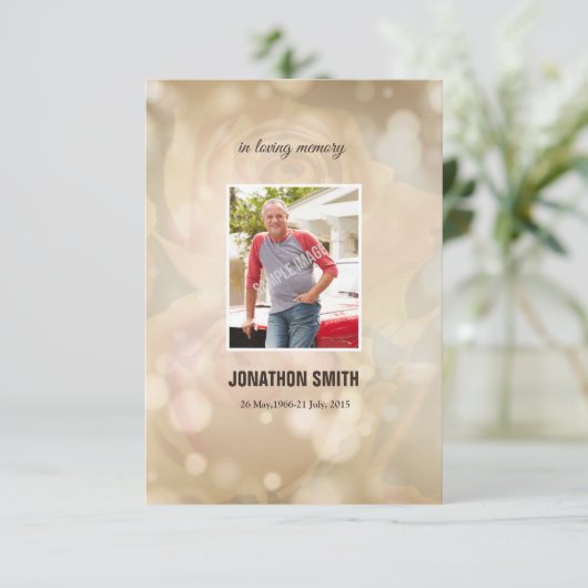 Memorial Beerdigungsvorlage Einladung (Stehend Vorderseite)