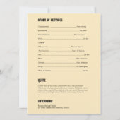 Memorial Beerdigungsvorlage Einladung (Rückseite)