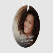 Memorial Beileid Foto Keepake Ornament (Vorderseite)