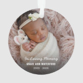 Memorial Beileid Foto Keepake Ornament (Rückseite)